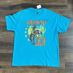Vintage Style Johnny Cash Shirt Mens Size X-Large Western Country Music Tee XL
